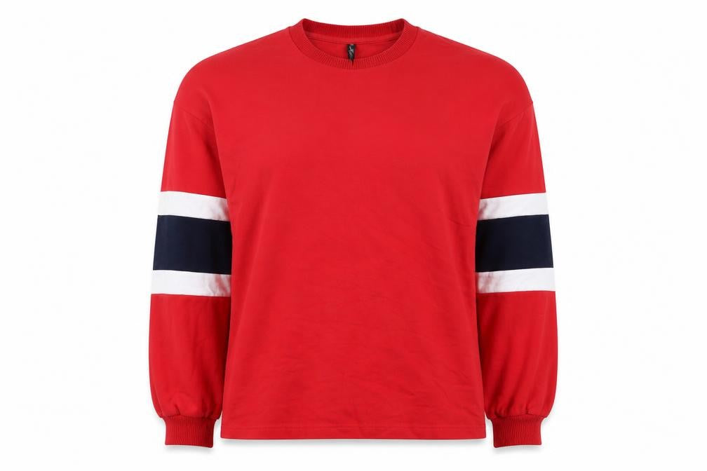 F&F Women Red Size 12 Colourblock Crew Neck Pullover Sweatshirt
