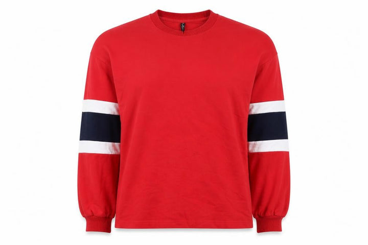 F&F Women Red Size 12 Colourblock Crew Neck Pullover Sweatshirt