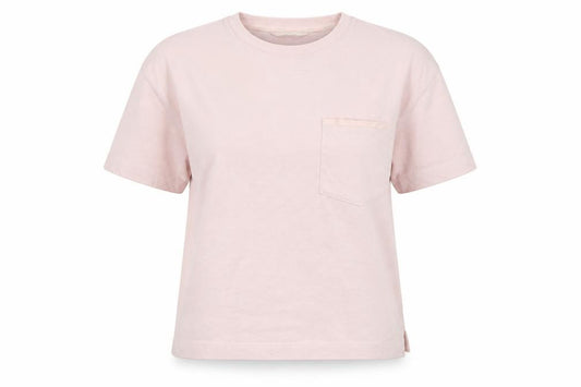 Marks and Spencer Women Pink M Basic Cotton Pocket Crew Neck T-Shirt