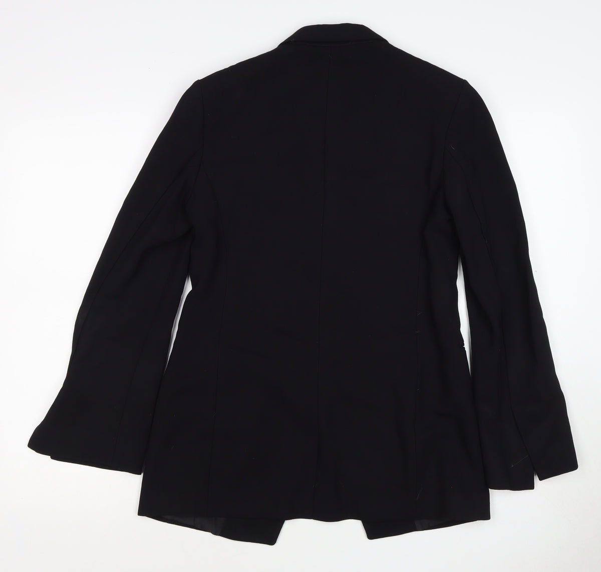 Massimo Dutti Women Black UK 6 Tailored Lined Single-Breasted Blazer