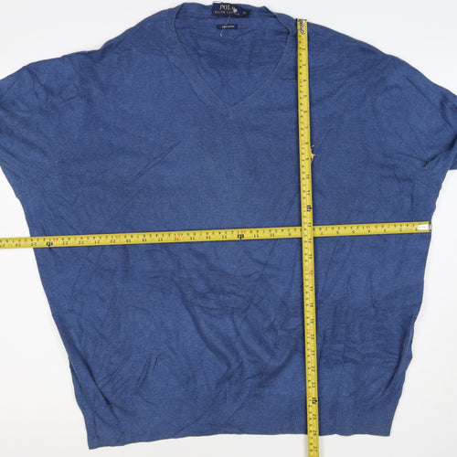 Polo Ralph Lauren Men’s Blue XL Pima Cotton V-Neck Pullover Jumper