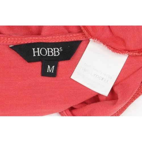 Hobbs Women Pink M Lyocell Jersey V-Neck Long Sleeve Top