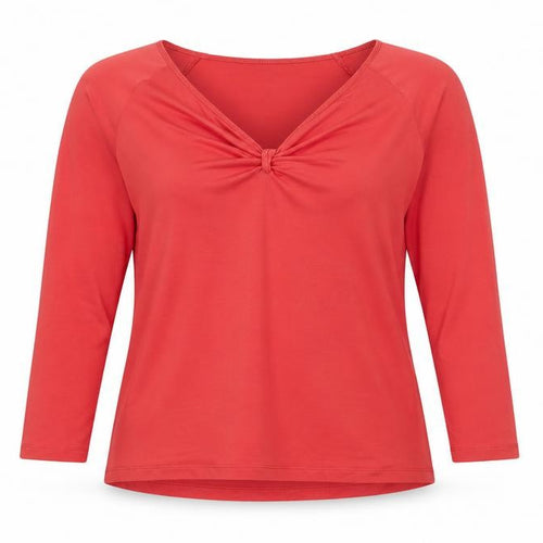 Hobbs Women Pink M Lyocell Jersey V-Neck Long Sleeve Top