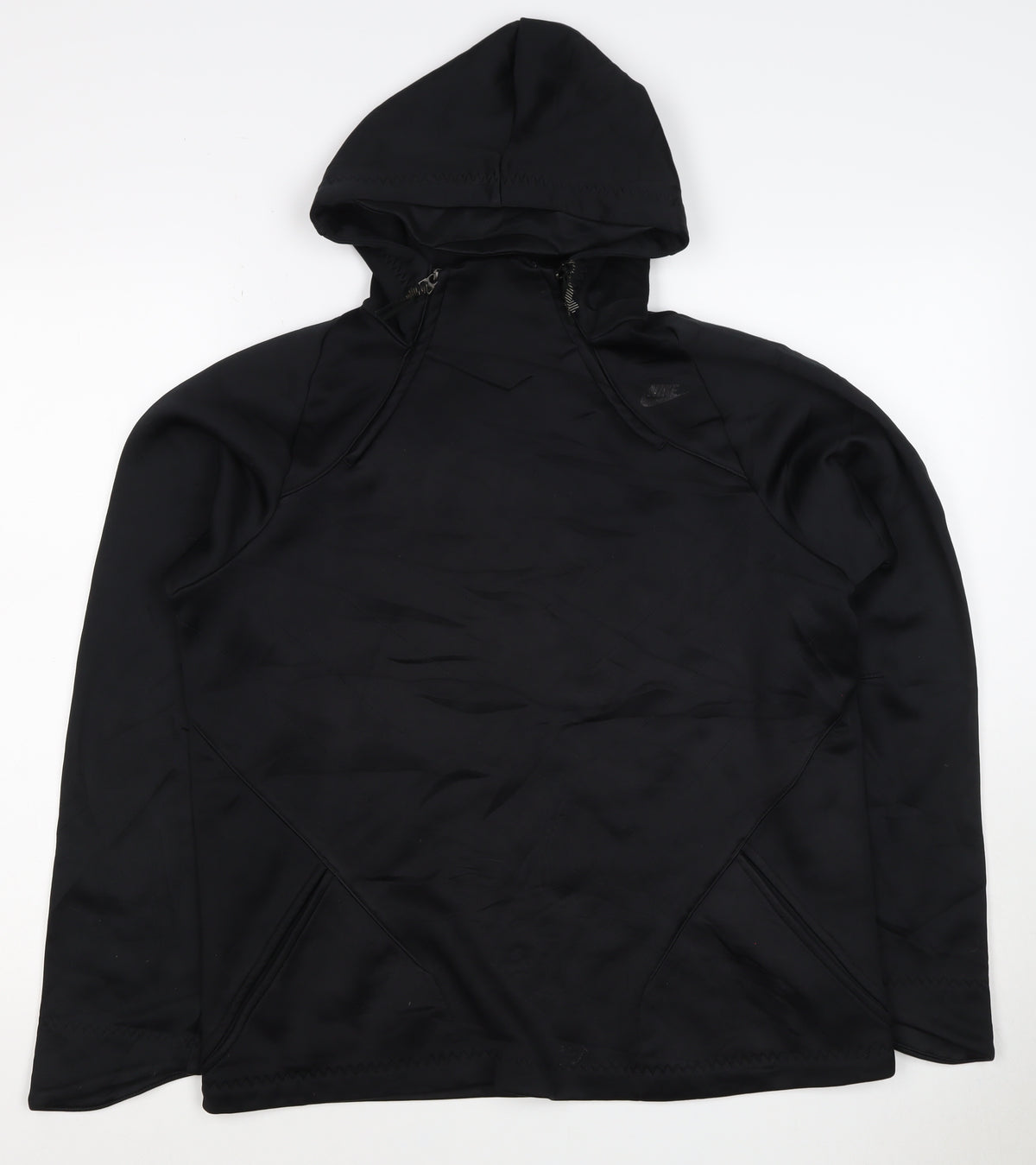 Nike Men’s Black S 1/4 Zip Hooded Pullover Hoodie Logo