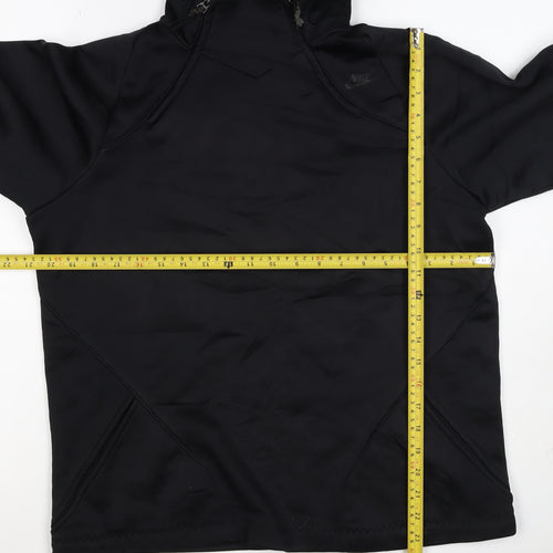 Nike Men’s Black S 1/4 Zip Hooded Pullover Hoodie Logo
