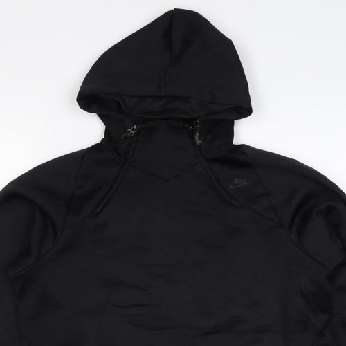 Nike Men’s Black S 1/4 Zip Hooded Pullover Hoodie Logo