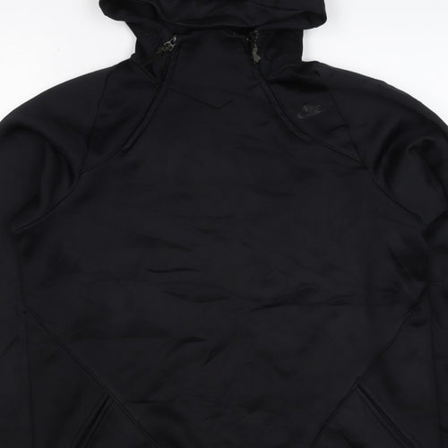 Nike Men’s Black S 1/4 Zip Hooded Pullover Hoodie Logo