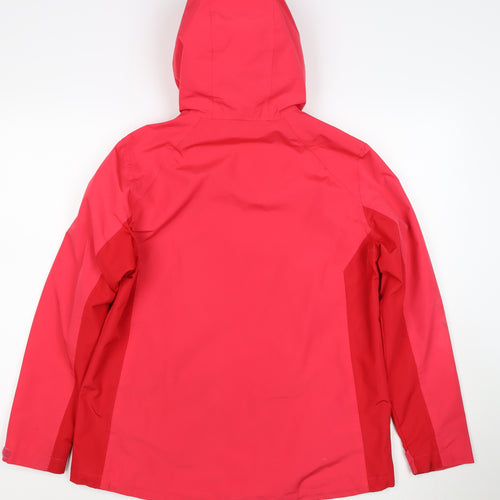 Rocktrail Women Red M Hooded Rain Coat Jacket Water Resistant Full Zip