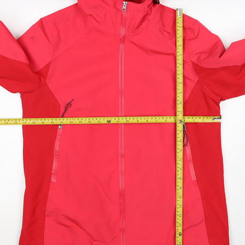 Rocktrail Women Red M Hooded Rain Coat Jacket Water Resistant Full Zip
