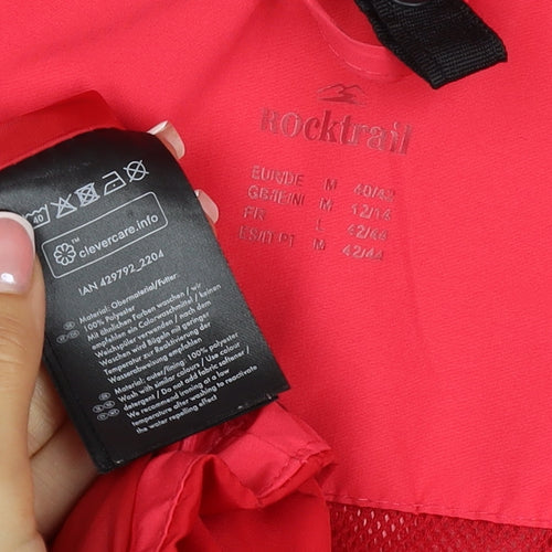 Rocktrail Women Red M Hooded Rain Coat Jacket Water Resistant Full Zip