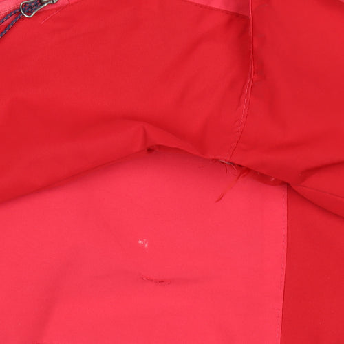 Rocktrail Women Red M Hooded Rain Coat Jacket Water Resistant Full Zip