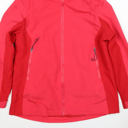 Rocktrail Women Red M Hooded Rain Coat Jacket Water Resistant Full Zip