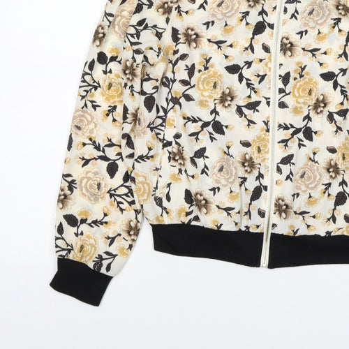 New Look Women’s UK 12 Multicoloured Floral Bomber Jacket Zip