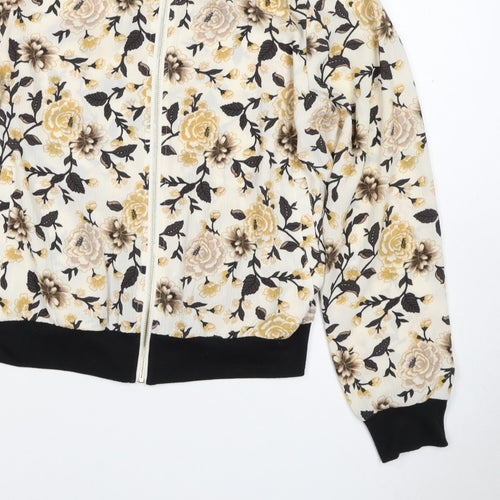 New Look Women’s UK 12 Multicoloured Floral Bomber Jacket Zip