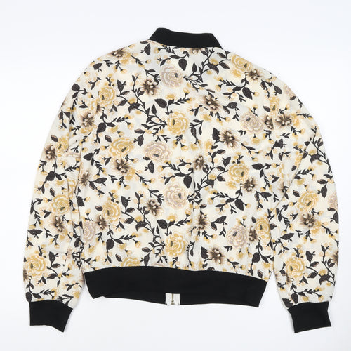New Look Women’s UK 12 Multicoloured Floral Bomber Jacket Zip
