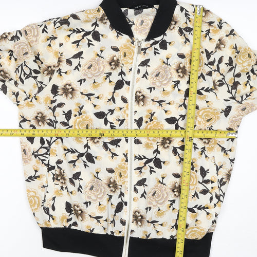 New Look Women’s UK 12 Multicoloured Floral Bomber Jacket Zip