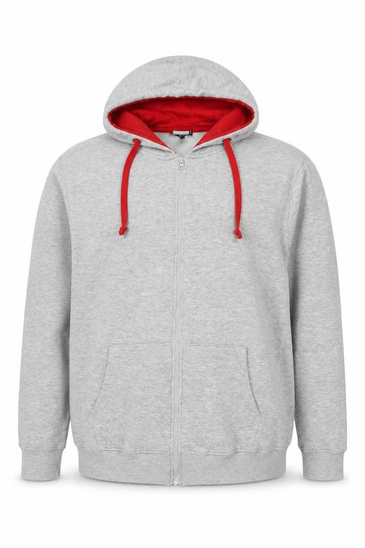 British Eagle Men’s Grey 3XL Full Zip Hooded Fleece Hoodie