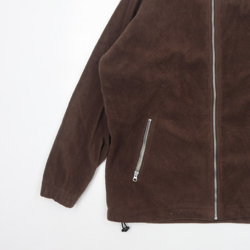Cotton Traders Men Brown Reversible Fleece Jacket Size L Full Zip