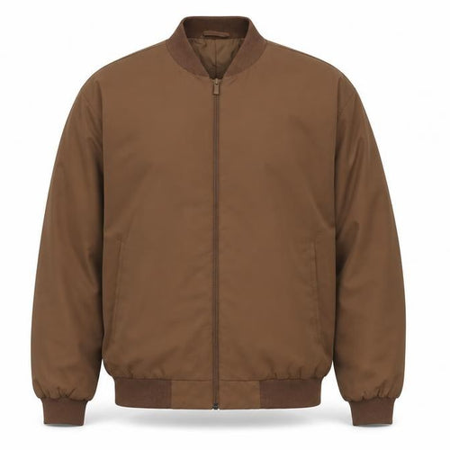 ASOS Design Men's Brown L Bomber Jacket Lined Full Zip Casual