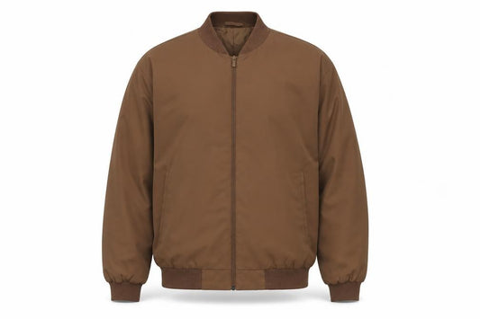 ASOS Design Men's Brown L Bomber Jacket Lined Full Zip Casual