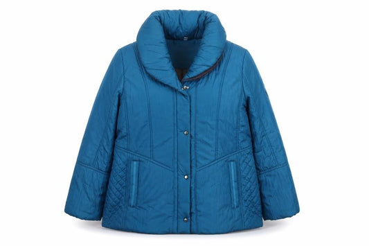 Klass Women’s Blue XL Puffer Jacket Quilted Insulated Short Coat