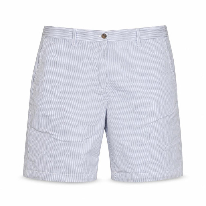 Marks and Spencer Women Blue Stripe Size 14 Bermuda Chino Shorts