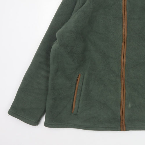 Cotton Traders Men's Green 2XL Fleece Full Zip Jacket Pockets
