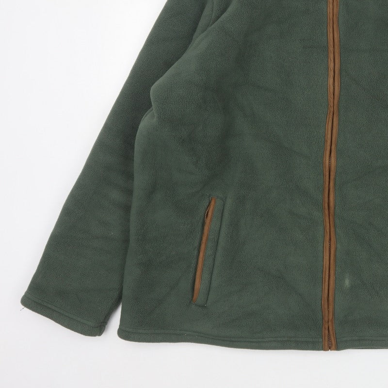 Cotton Traders Men's Green 2XL Fleece Full Zip Jacket Pockets