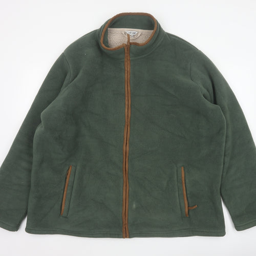 Cotton Traders Men's Green 2XL Fleece Full Zip Jacket Pockets