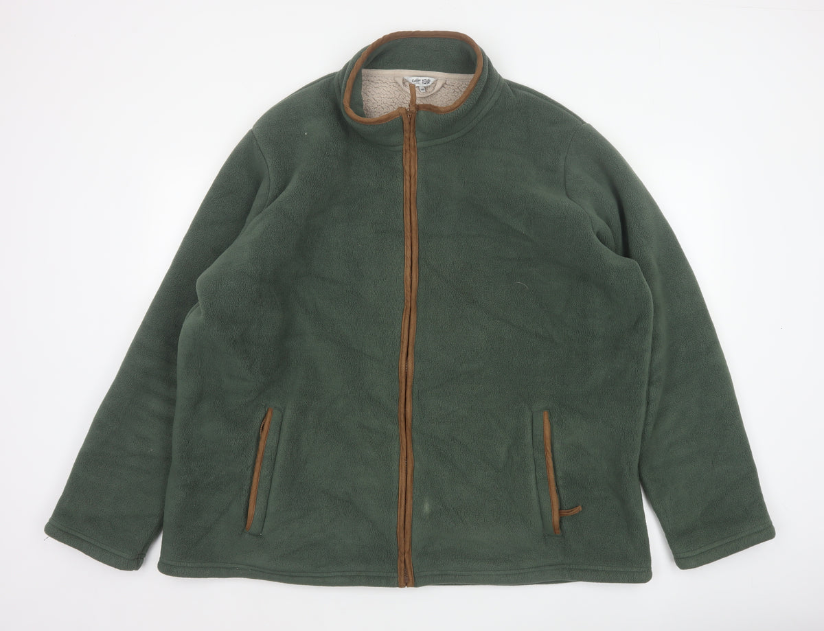 Cotton Traders Men's Green 2XL Fleece Full Zip Jacket Pockets