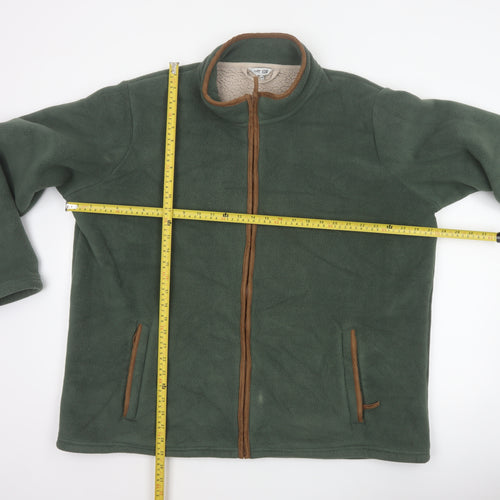 Cotton Traders Men's Green 2XL Fleece Full Zip Jacket Pockets