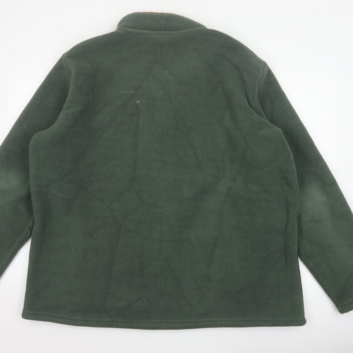 Cotton Traders Men's Green 2XL Fleece Full Zip Jacket Pockets