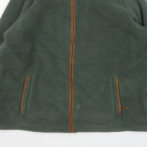 Cotton Traders Men's Green 2XL Fleece Full Zip Jacket Pockets