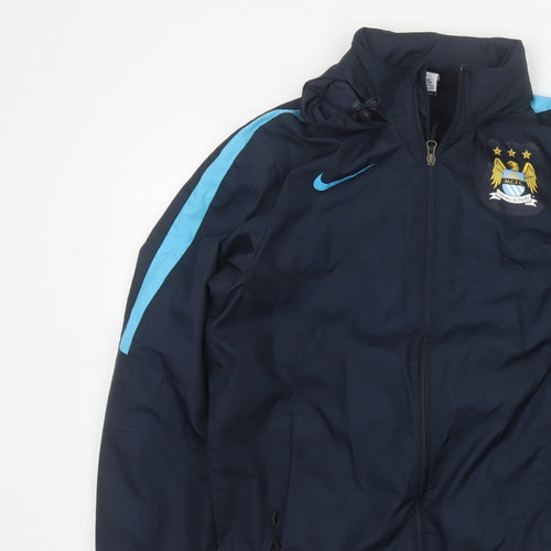 Nike Men’s Blue S Manchester City Storm-FIT Hooded Windbreaker Jacket