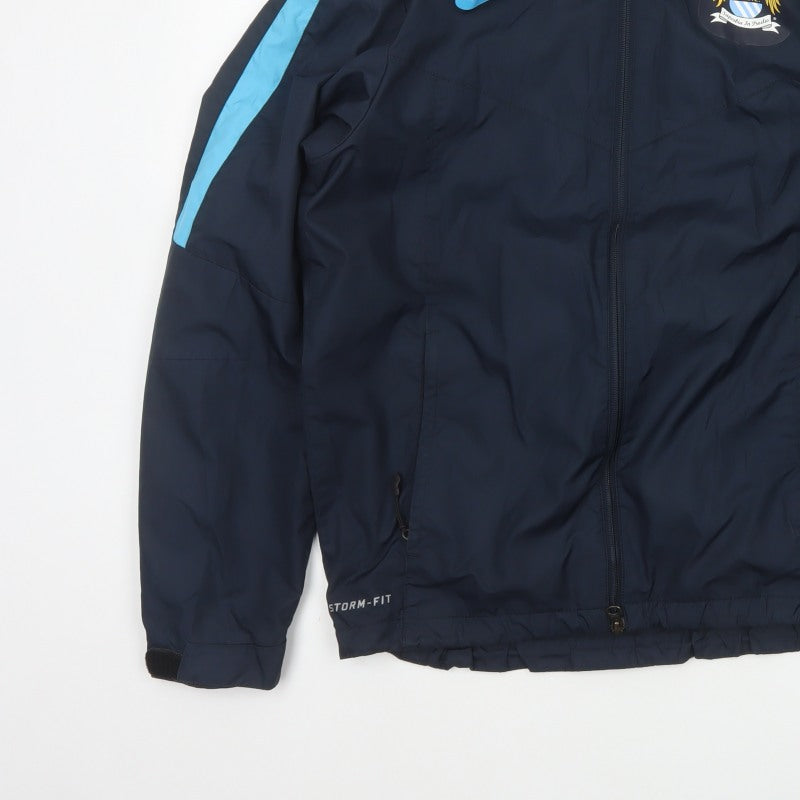 Nike Men’s Blue S Manchester City Storm-FIT Hooded Windbreaker Jacket