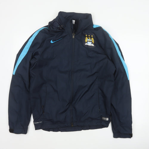 Nike Men’s Blue S Manchester City Storm-FIT Hooded Windbreaker Jacket