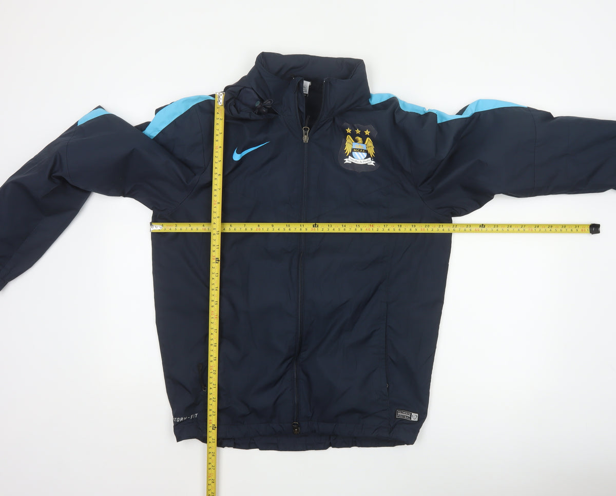 Nike Men’s Blue S Manchester City Storm-FIT Hooded Windbreaker Jacket