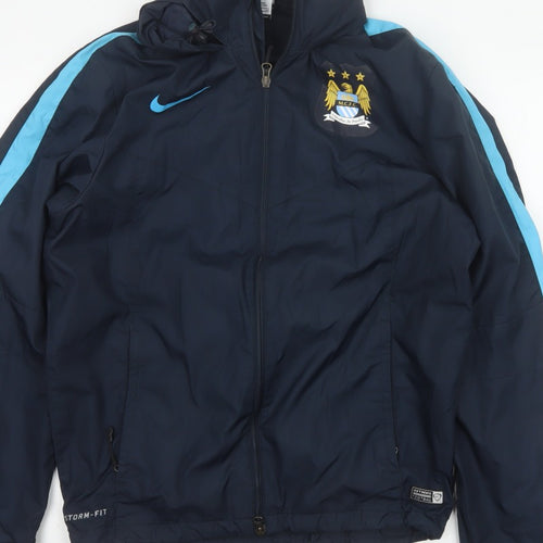 Nike Men’s Blue S Manchester City Storm-FIT Hooded Windbreaker Jacket