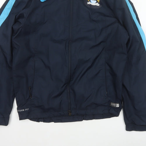 Nike Men’s Blue S Manchester City Storm-FIT Hooded Windbreaker Jacket