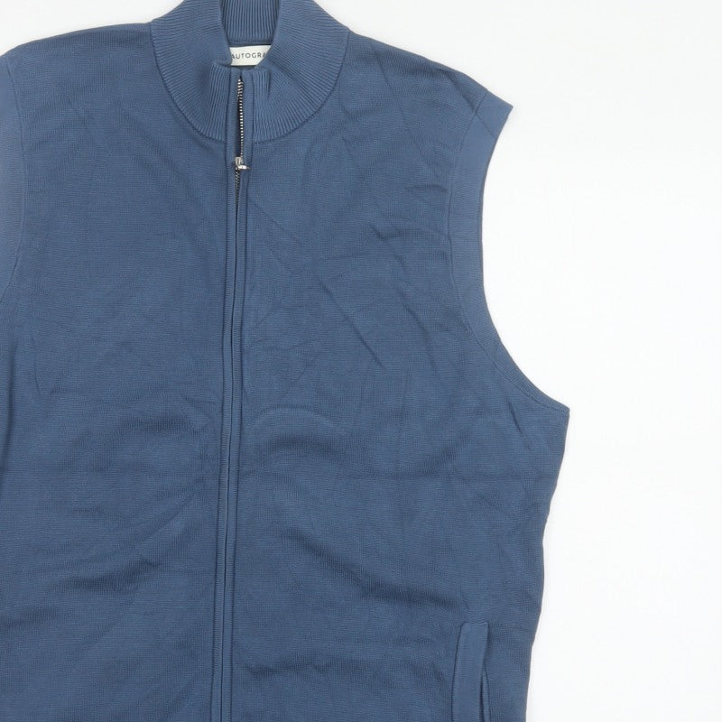 Additional view of M&S Autograph Men Blue XL Cotton Modal Full Zip Knit Vest