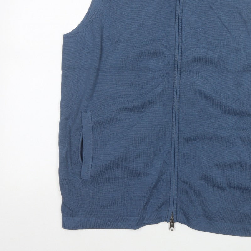 Additional view of M&S Autograph Men Blue XL Cotton Modal Full Zip Knit Vest