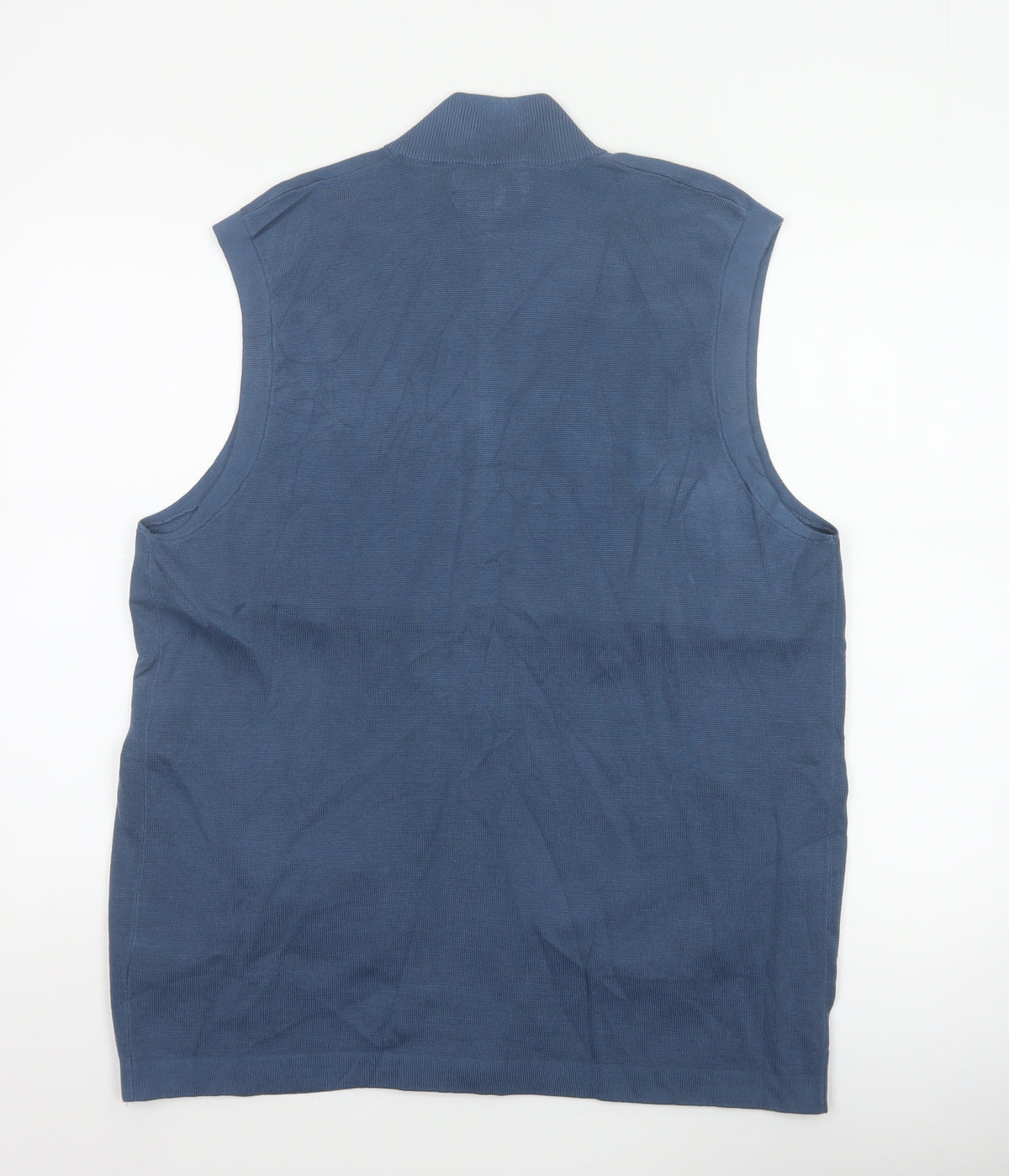 Brand and care label for M&S Autograph Men Blue XL Cotton Modal Full Zip Knit Vest