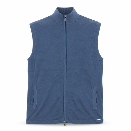 M&S Autograph Men Blue XL Cotton Modal Full Zip Knit Vest