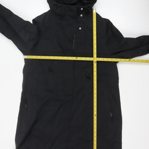 M&S Goodmove Women Black UK 12 Long Hooded Parka Coat