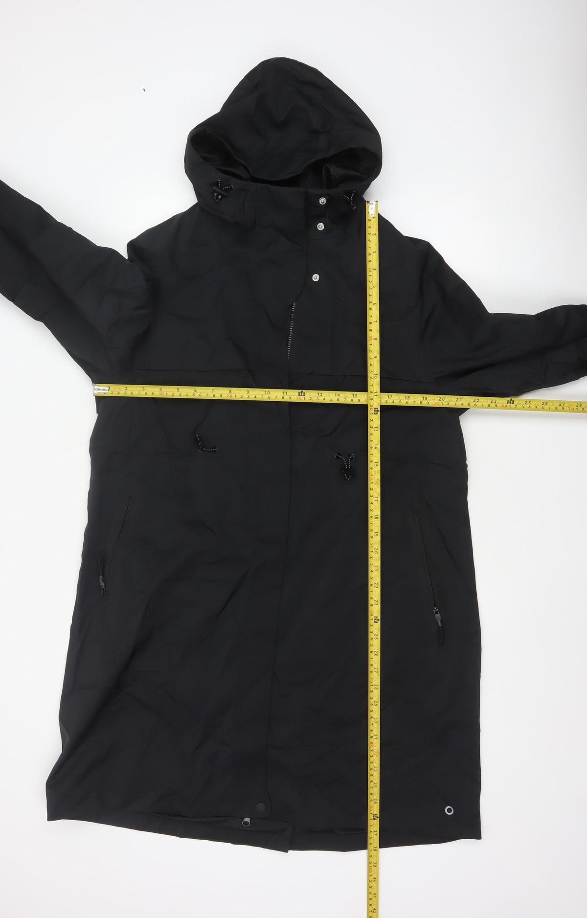 M&S Goodmove Women Black UK 12 Long Hooded Parka Coat