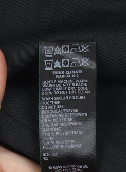 M&S Goodmove Women Black UK 12 Long Hooded Parka Coat