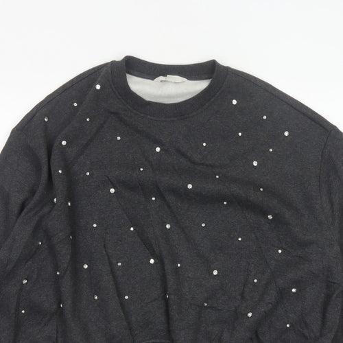 Marks and Spencer Women Black M Rhinestone Pullover Sweatshirt