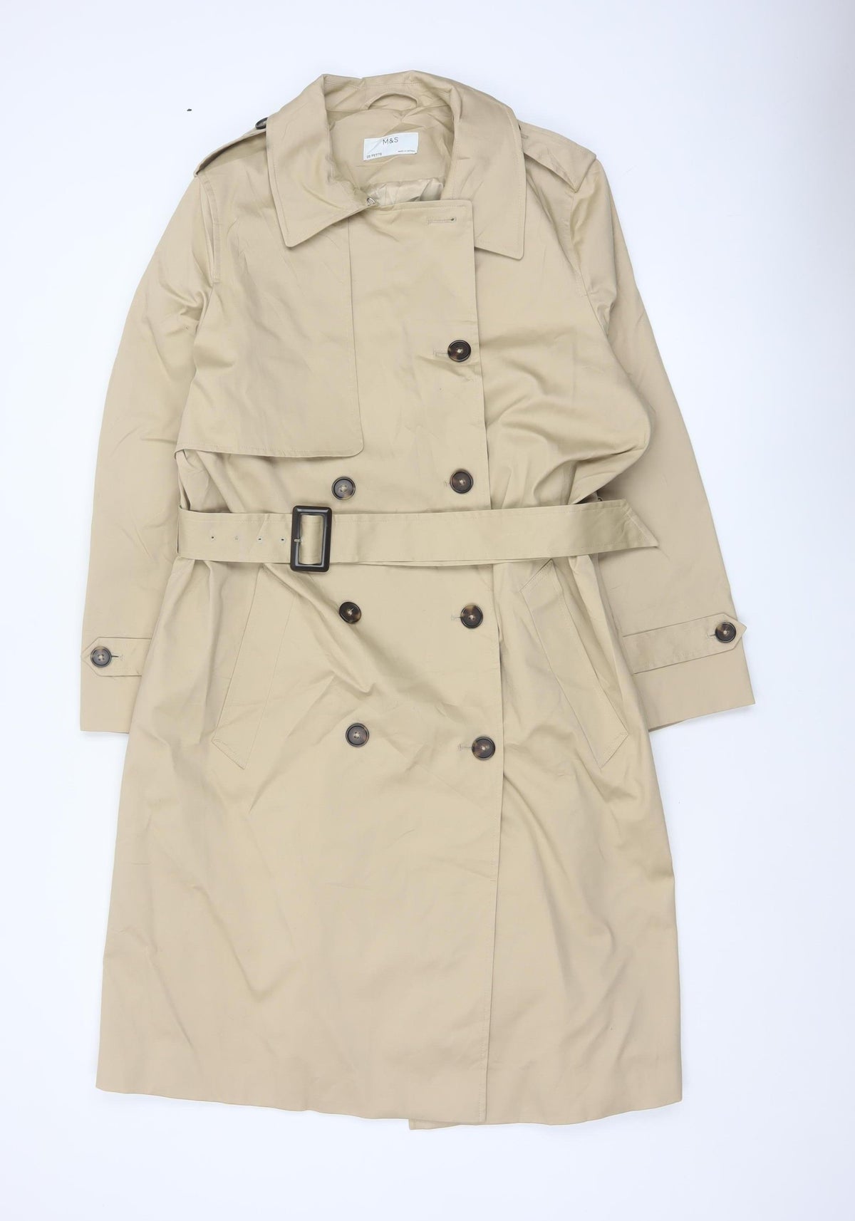 Marks & Spencer Women’s Beige UK 20 Petite Long Belted Trench Coat