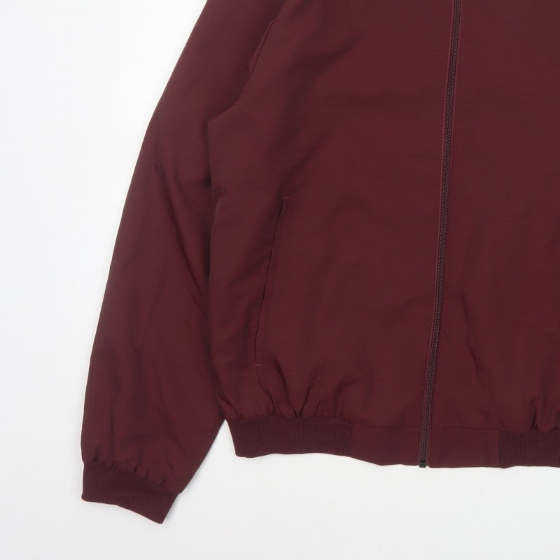 ASOS Design Men’s Burgundy XL Bomber Jacket Full Zip Lined