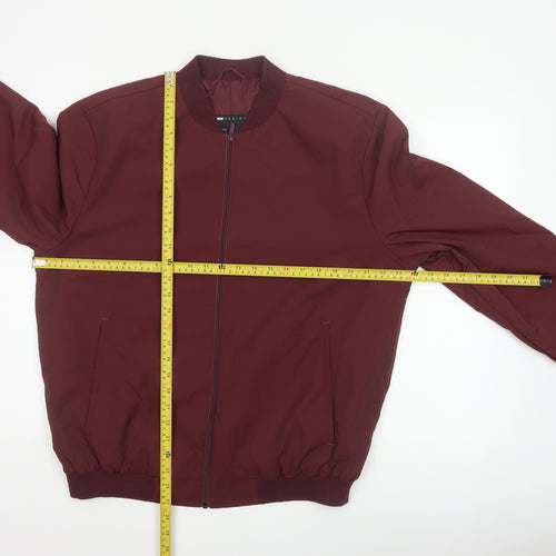 ASOS Design Men’s Burgundy XL Bomber Jacket Full Zip Lined